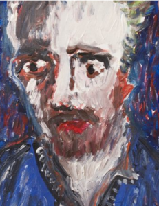 coloured painting of man's face